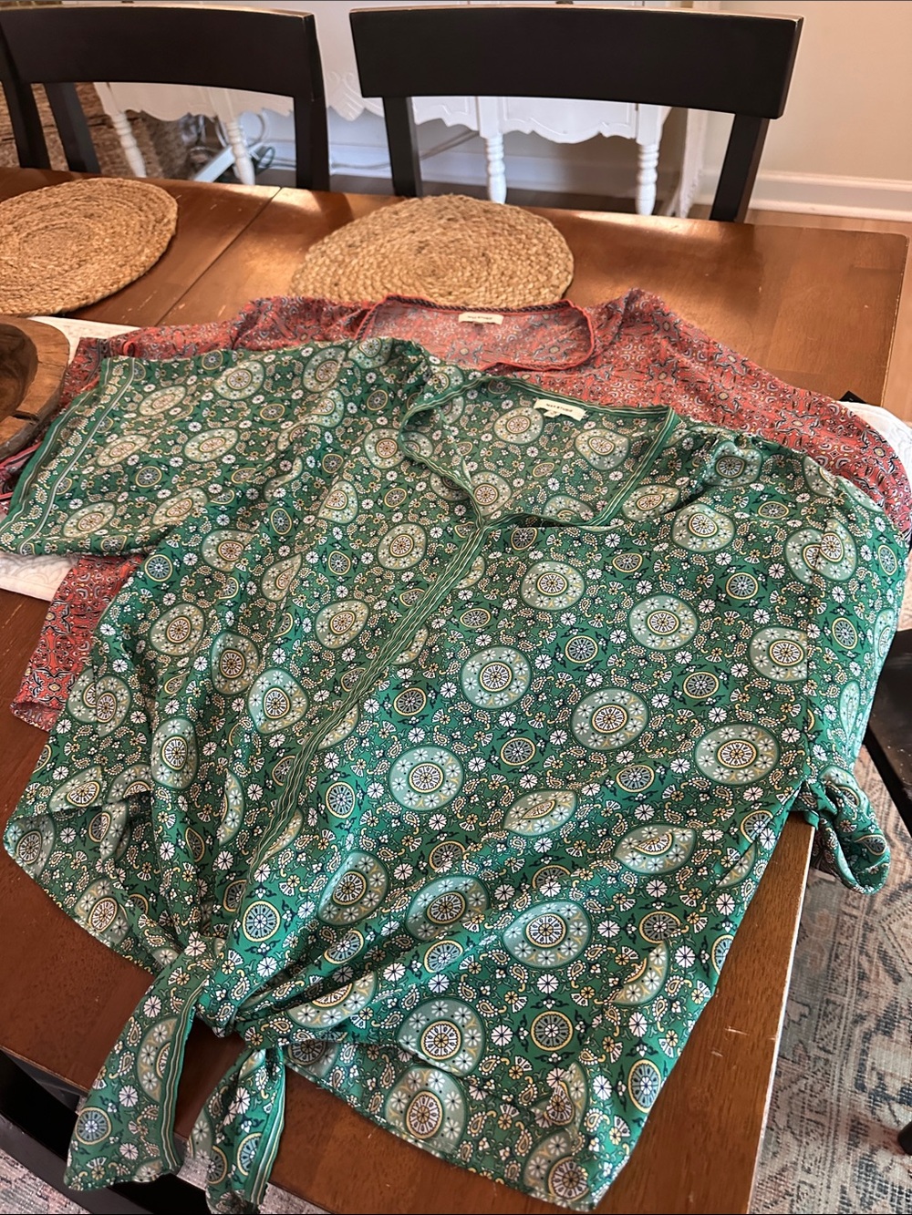 Bundle of 2 Max Studio Flowy Tie-Front Tops 1x